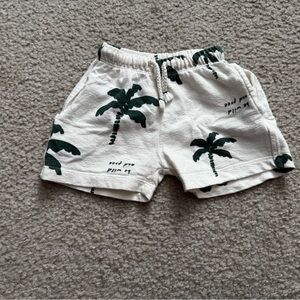 Zara White and Green Kids Shorts